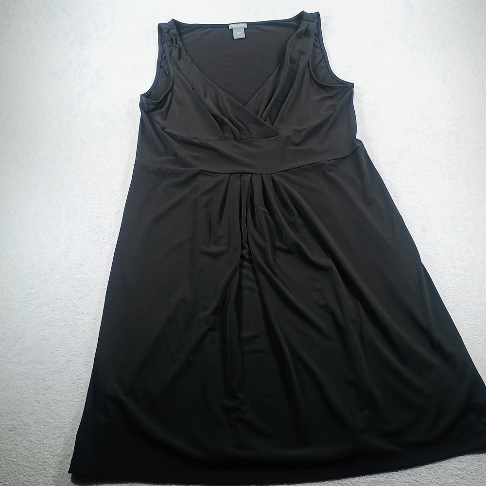 Ann Taylor Womens Sleeveless V-Neck Pleated Dress Black 14‎ Empire Waist